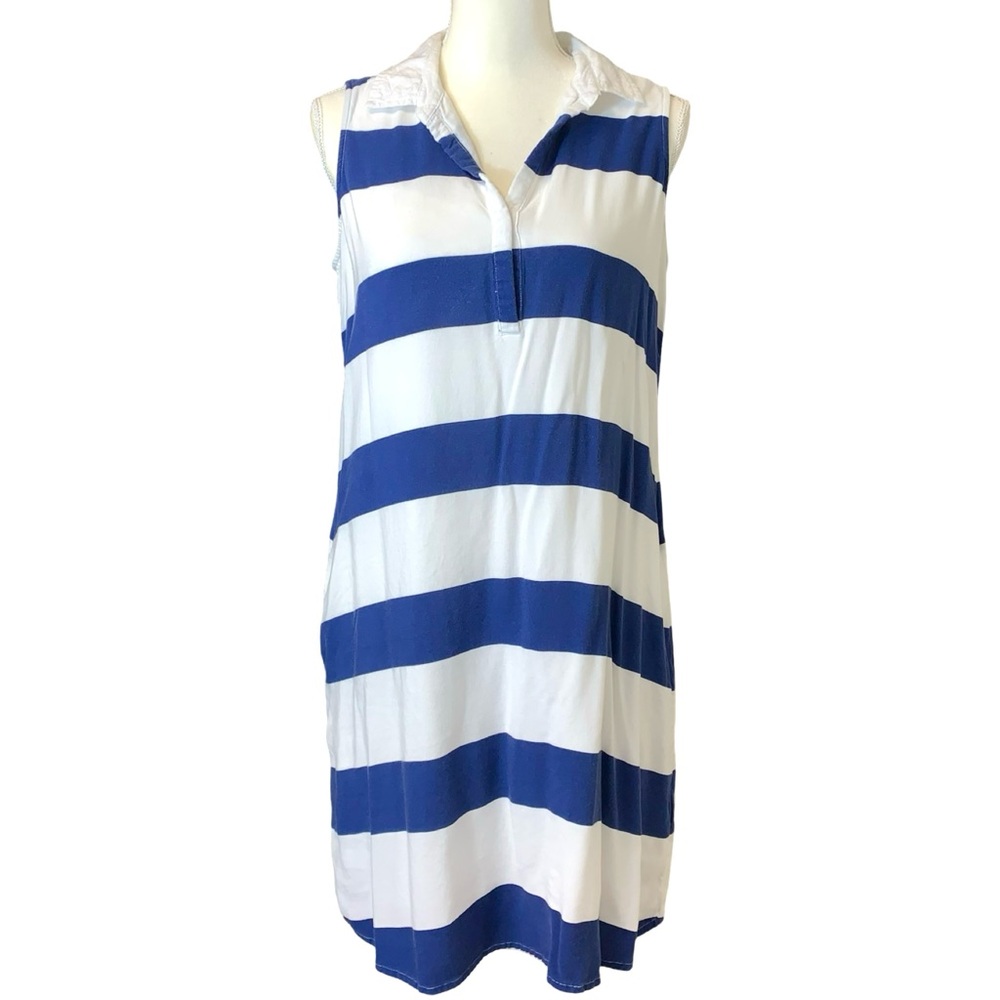 Beachlunchlounge Striped Sleeveless Mini Dress Medium Viscose Nautical Preppy